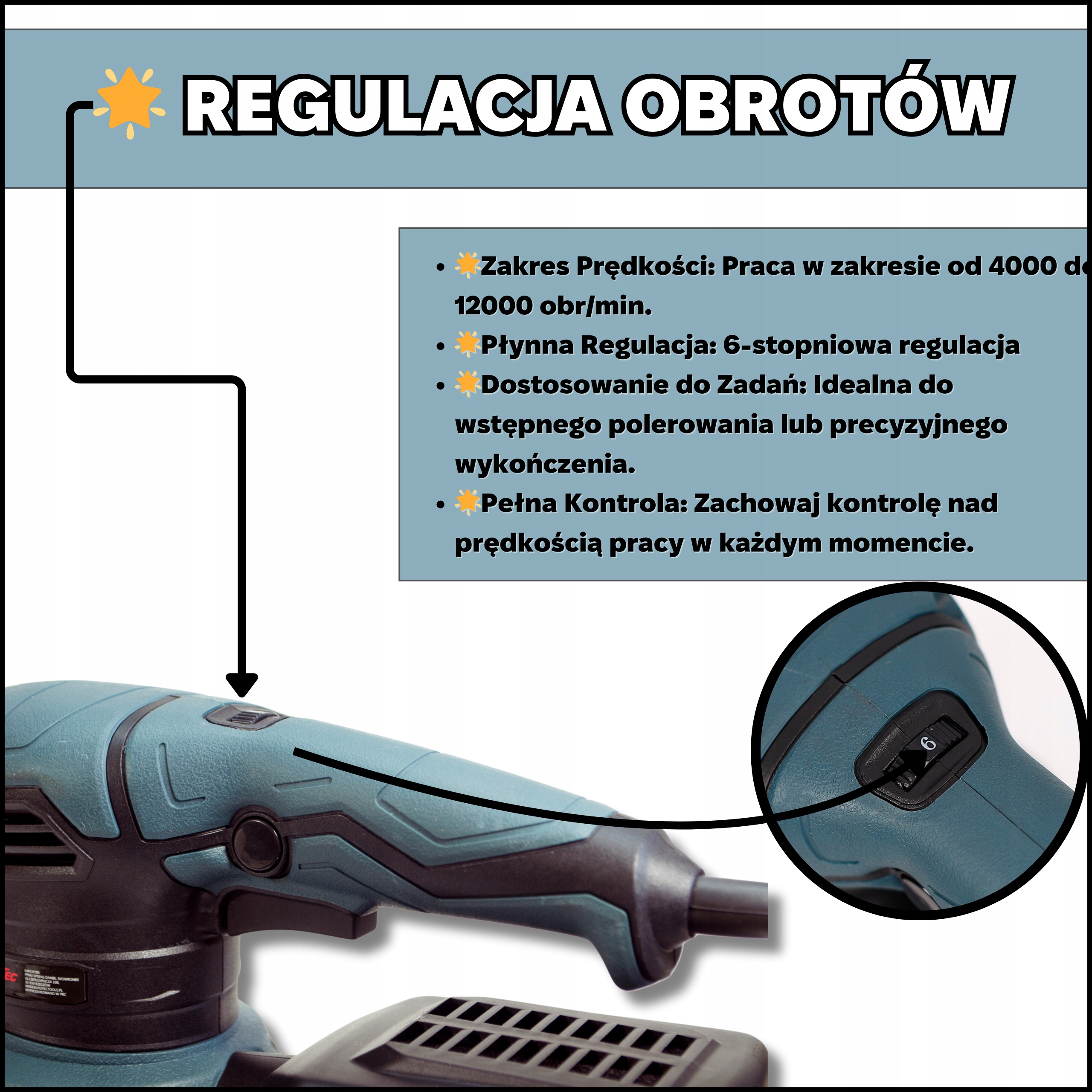 SZLIFIERKA OSCYLACYJNA KRS1300 S1A-KT03-125 — widok 5
